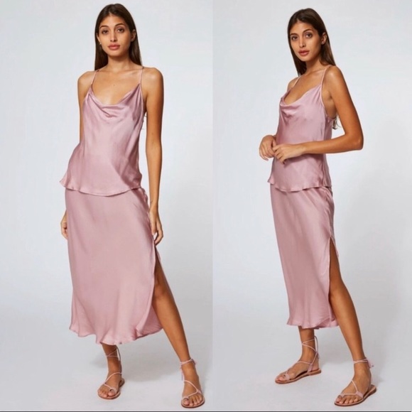 Young Fabulous & Broke Felicity Satin Midi Skirt - Picture 2 of 14